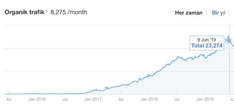 sefastone.com web sitesine ait analitik grafikleri